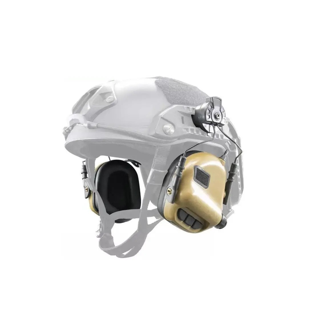 Активні навушники для стрільби з гарнітурою та кріпленням на шолом Earmor M31H (койот) - зображення 2