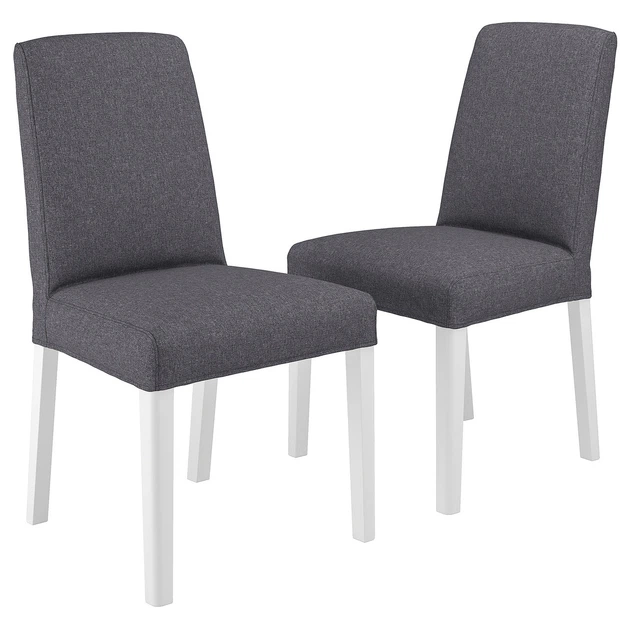 Стул IKEA BERGMUND, белый, Гуннаред классический серый, 694.815.96 - Фото 2 Стул IKEA BERGMUND, белый, Гуннаред классический серый, 694.815.96 - изображение 2