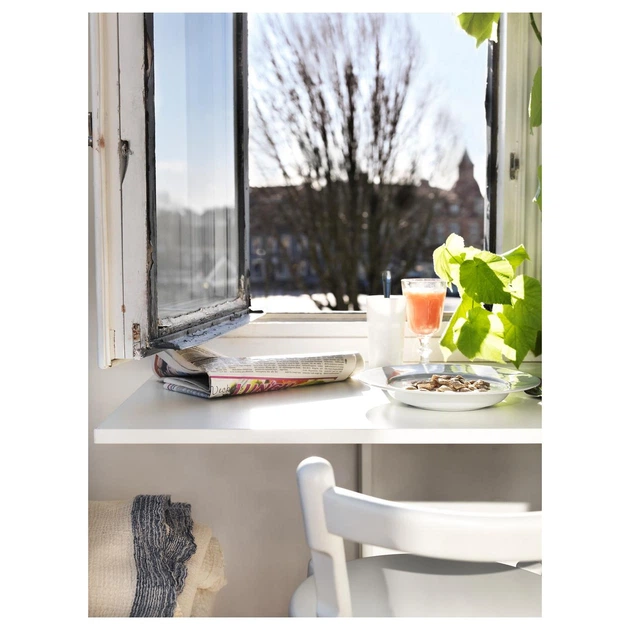 Стол откидной стенного крепежа IKEA НОРБЕРГ, белый, 74x60 см, 301.805.04 - изображение 11