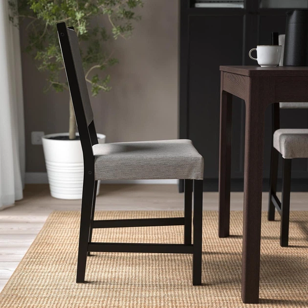 Стілець IKEA СТЕФАН, коричнево-чорний, Книса сірий, без, 805.120.87 - зображення 4
