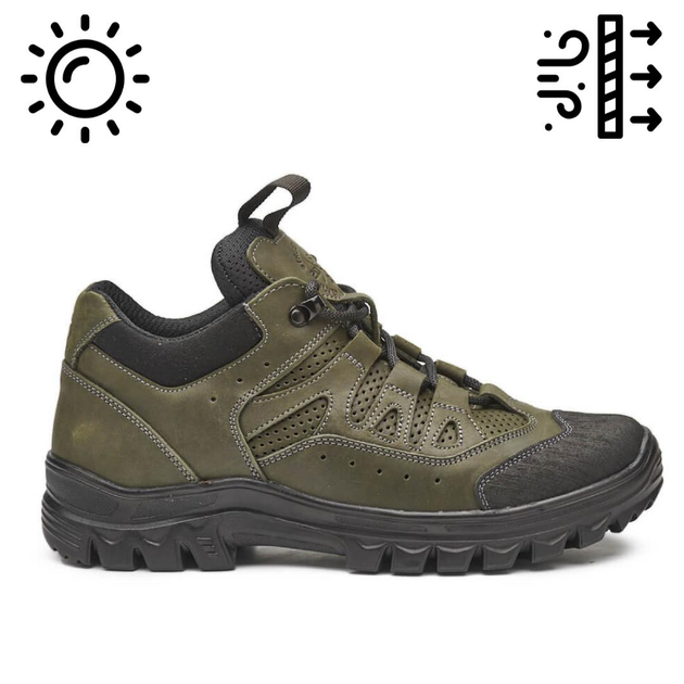 Тактичні літні дихаючі кросівки SILVER 42 олива/перфорація 101OL-PE.42 - зображення 1