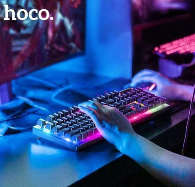 Клавіатура ігрова провідна Hoco GM-I8 Pro з оптичною мишкою та LED підсвічуванням RGB USB для Windows/MAC - зображення 11
