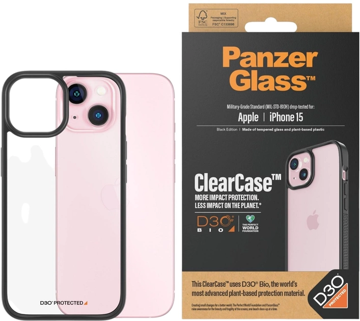 Etui PanzerGlass ClearCase with D3O do Apple iPhone 15 (5711724011764) - obraz 2