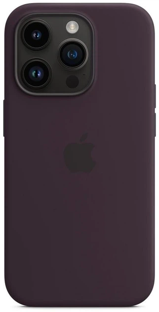 Чехол силиконовый OEM Silicone Case MagSafe для Apple iPhone 14 Pro Elderberry + Подарок защитное стекло Pixel для Apple iPhone - изображение 2