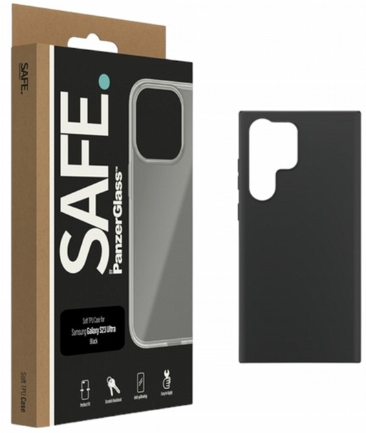 Etui PanzerGlass Safe Case do Samsung Galaxy S23 Ultra Black (SAFE95457) - obraz 1