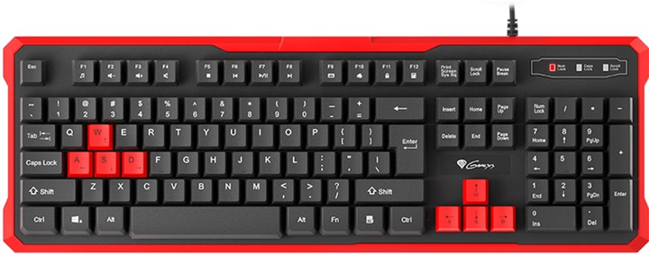 Клавіатура дротова Natec Genesis Rhod 110 USB Black/Red (NKG-0975) - зображення 1