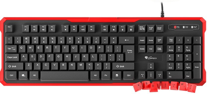 Клавіатура дротова Natec Genesis Rhod 110 USB Black/Red (NKG-0975) - зображення 2