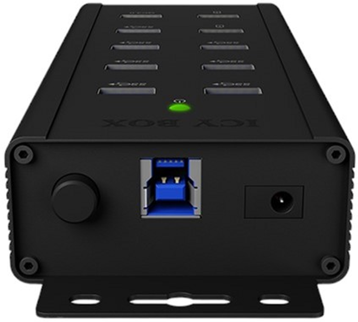 Hub USB ICY BOX USB-B to 10 x USB-A 3.0 Black (IB-HUB1703-QC3) - obraz 3