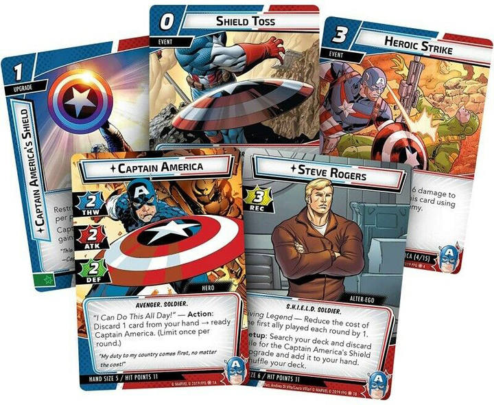 Dodatek do gry Fantasy Flight Games Marvel Champions Captain America Hero Pack (0841333110505) - obraz 2