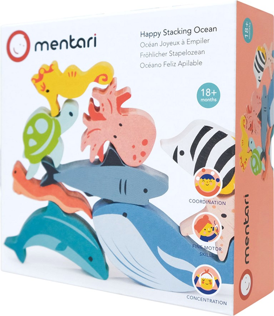 Блоки Mentari Happy Stacking Ocean (0191856072027) - зображення 1
