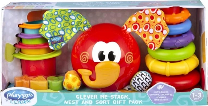 Zestaw edukacyjnych zabawek Playgro Clever Me Stack Sort And Nest (9321104882820) - obraz 1