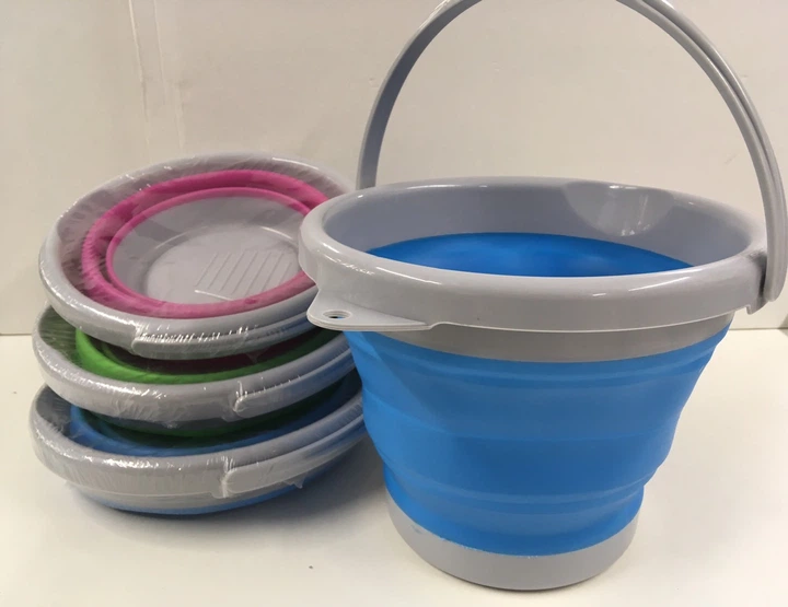 Ведро складное Collapsible Bucket туристическое Синий 5 литров цвет (FG22) - Фото 2 Ведро складное Collapsible Bucket туристическое Синий 5 литров цвет (FG22) - изображение 2