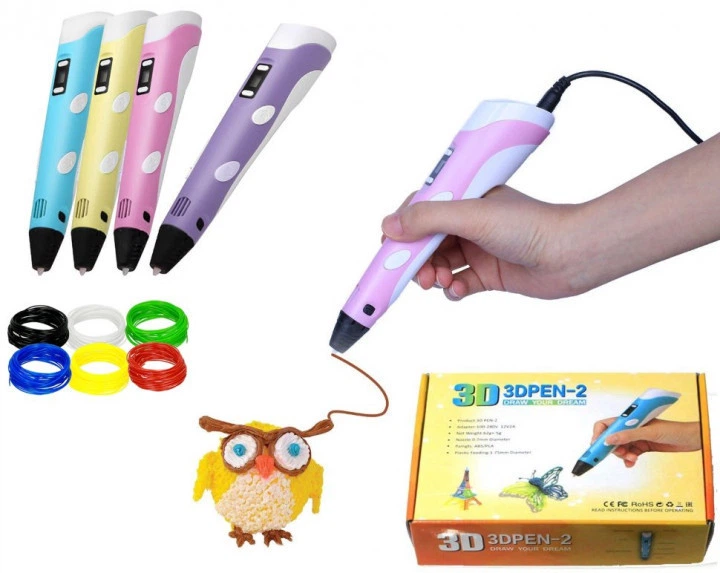 3D ручка c LCD дисплеем и пластиком для рисования Pen 2 Фиолетовый 110 V — 220 V (1517203085) TIN66 - изображение 5