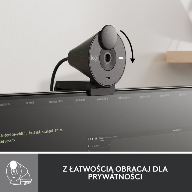 Kamera internetowa Logitech Brio 300 FHD Graphite (960-001436) - obraz 6