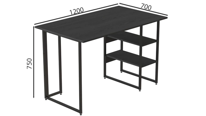 Комп'ютерний стіл Кевін 75x120x70 чорний ДСП Сосна Кембра 16мм FRD-103831 - Фото 5 Комп'ютерний стіл Кевін 75x120x70 чорний ДСП Сосна Кембра 16мм FRD-103831 - изображение 5