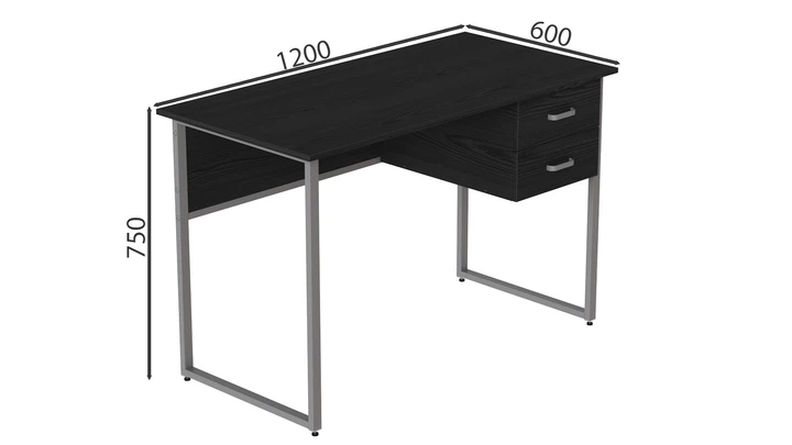 Компьютерный стол Ferrum-decor Дакота 75x120x60 серый ДСП Сосна Кембра 16мм - Фото 2 Компьютерный стол Ferrum-decor Дакота 75x120x60 серый ДСП Сосна Кембра 16мм - изображение 2