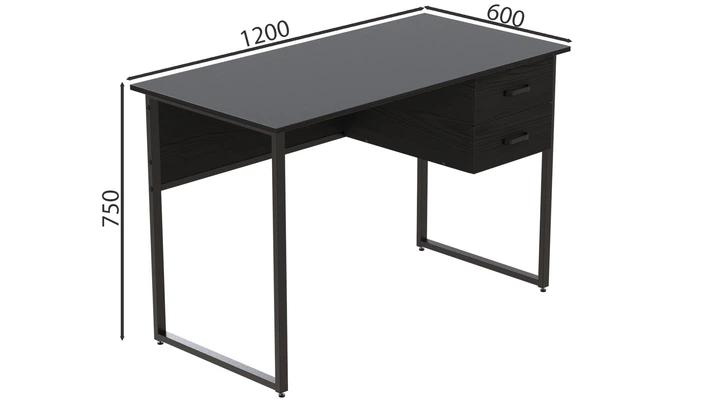 Комп'ютерний стіл Ferrum-decor Дакота 76x120x60 чорний ДСП Сосна Кембра 32мм - зображення 2