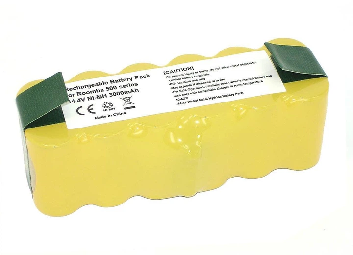 Аккумулятор для пылесоса iRobot Roomba 500, 510, 530 3000mAh NI-MH 14.4V желтый - Фото 1 Аккумулятор для пылесоса iRobot Roomba 500, 510, 530 3000mAh NI-MH 14.4V желтый - изображение 1