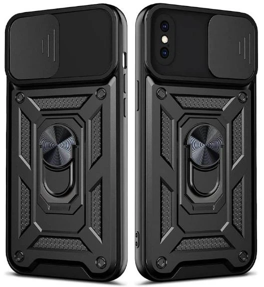 Чехол Camshield c кольцом-подставкой на iPhone XS Max черный - изображение 2