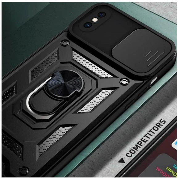 Чехол Camshield c кольцом-подставкой на iPhone XS Max черный - изображение 3
