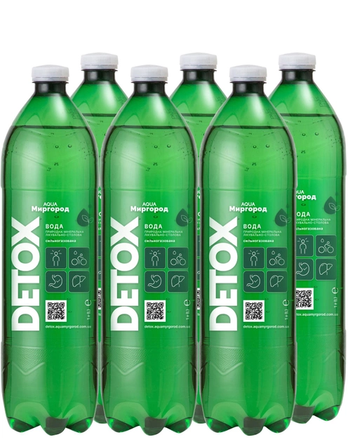 Акція на Природна мінеральна вода Aqua Миргород Detox 1 л х 6 бутилок від Rozetka