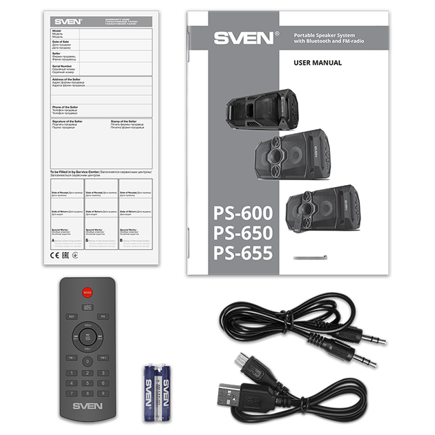 Колонка SVEN PS-655 Black (bluetooth, подсветка, караоке) - изображение 7