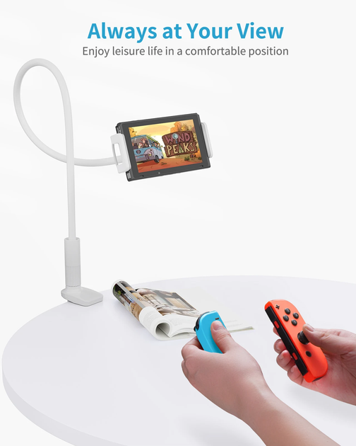 Гнучкий тримач для телефону, планшета з прищіпкою VHG Datura IS 100 см Flexible Mobile Tablet Holder White - изображение 3