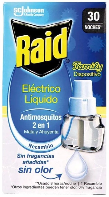 Фумігатор Raid Family Antimosquitos Refill 30 ночей (5000204190298) - зображення 1