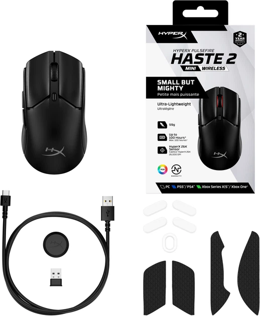 Mysz HyperX Pulsefire Haste 2 Mini Wireless Black (7D388AA) - obraz 8
