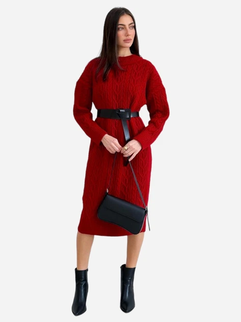 Платье вязаное миди женское ARTKNIT Оливия One Size Красное (4823093454965) - Фото 6 Платье вязаное миди женское ARTKNIT Оливия One Size Красное (4823093454965) - изображение 6