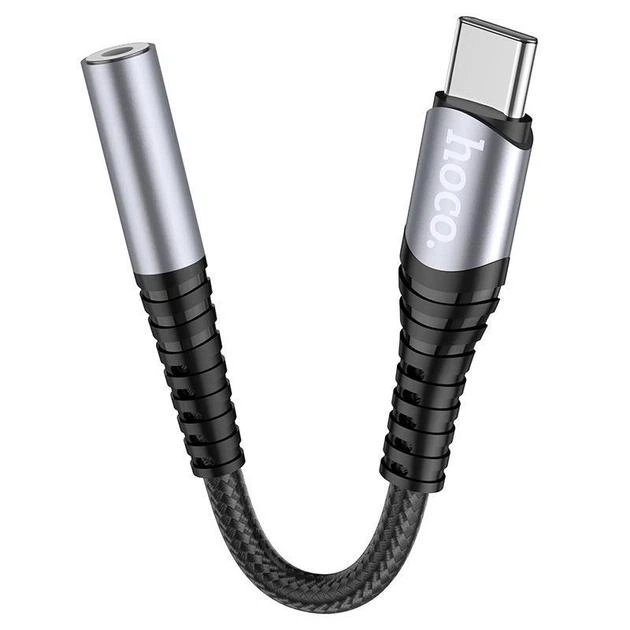 Перехідник Hoco LS33 адаптер Type-C to AUX (3.5mm, на OTG, для планшетів та смартфонів, TPE) - Сірий - зображення 6
