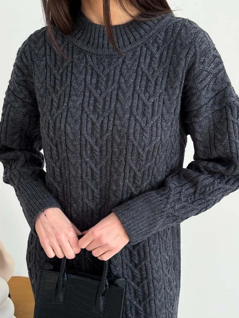 Платье вязаное миди женское ARTKNIT Оливия One Size Графит (4823093454941) - изображение 5
