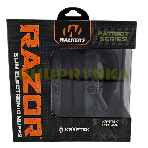 Активні тактичні навушники Walker's Razor Slim Patriot Series з патчами, Kryptek Typhon - зображення 2