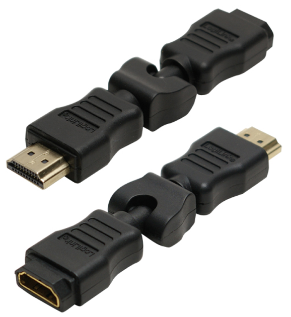 Перехідник LogiLink HDMI AM/AF 270° Чорний (4260113576151) - зображення 1