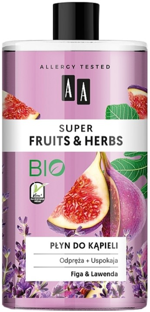 Pianka do kąpieli AA Cosmetics Super Fruits And Herbs Figa i lawenda 750 ml (5900116064932) - obraz 1