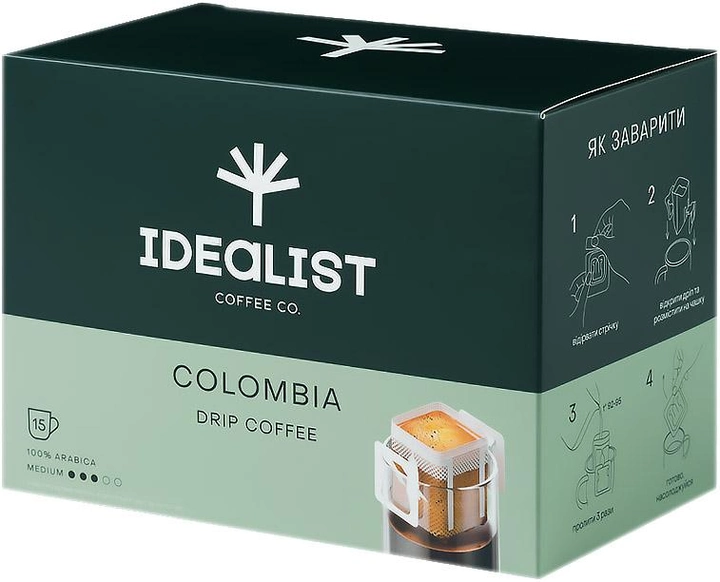 Акция на Кава мелена Дрип-пакет Idealist Coffee Co Колумбія 15 шт. х 12 г ( 4820241120499) от Rozetka