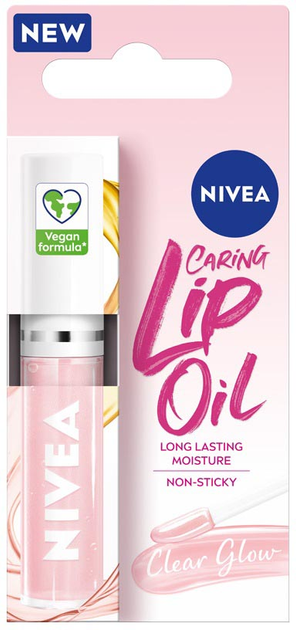 Олія для губ Nivea Caring Lip Oil Clear Glow 5.5 мл (8806322113372) - зображення 1
