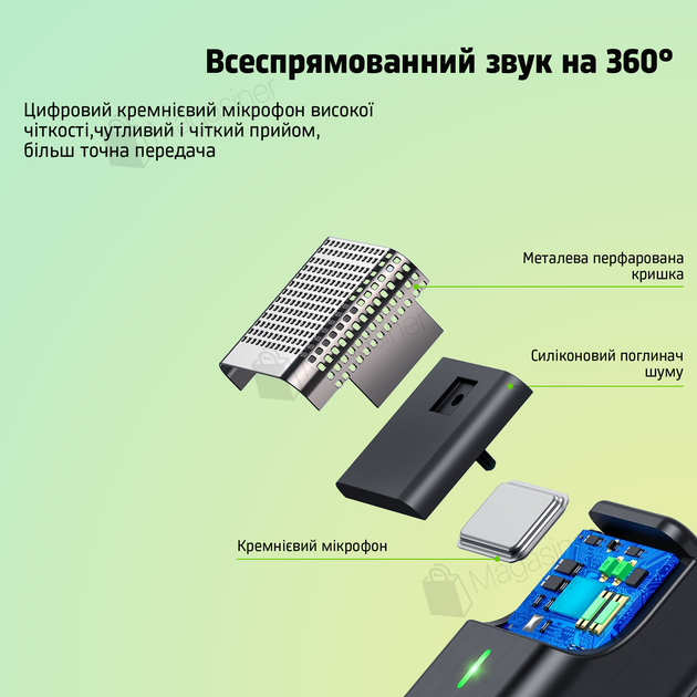 Беспроводной микрофон петличка LUX100 WM1-T-c с адаптером Type-C и с кейсом (2883) - изображение 2