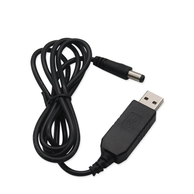 Кабель перехідник USB - 5.5x2.1мм 1м, 5-9В для живлення роутера модему (PE5U45) - зображення 4