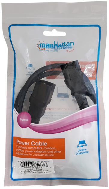 Kabel zasilający Manhattan C13F/C14M 1 m Czarny (766623352673) - obraz 4