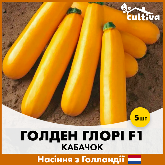 Голландские семена Syngenta Кабачок Голден Глори F1 5 шт - изображение 3