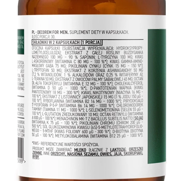 Витаминно-минеральный комплекс для спорта OstroVit Pharma Decorem For Men 60 Caps - изображение 2