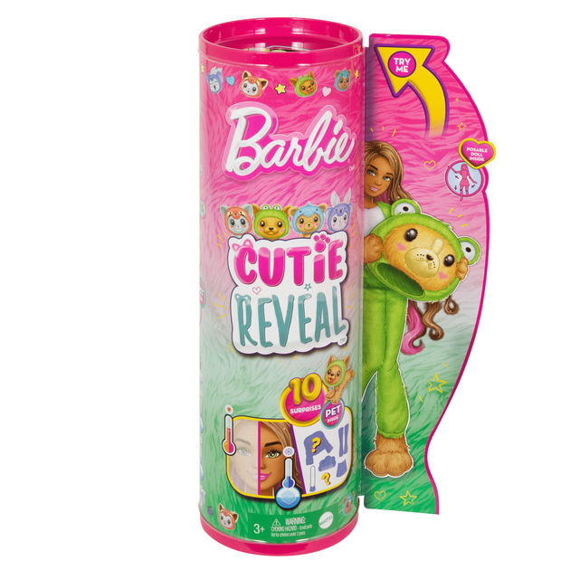 Лялька Barbie "Cutie Reveal" серії "Чудове комбо" – цуценя в костюмі жабки (HRK24) - Фото 6 Лялька Barbie "Cutie Reveal" серії "Чудове комбо" – цуценя в костюмі жабки (HRK24) - зображення 6