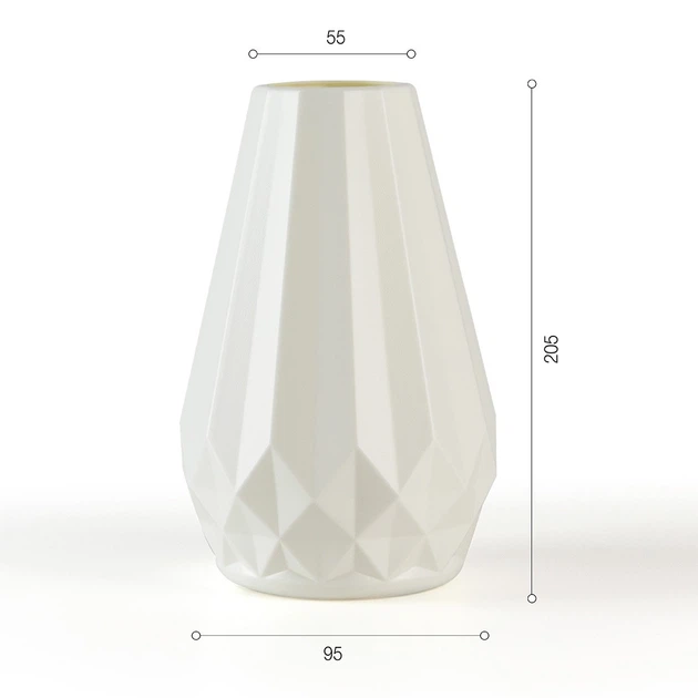 Ваза для цветов MBM HOME пластиковая 20 см DH-FLOWERS-07 WHITE Белая - изображение 8