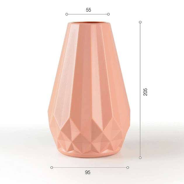 Ваза для цветов MBM HOME пластиковая 20 см DH-FLOWERS-07 PINK Розовая - изображение 6