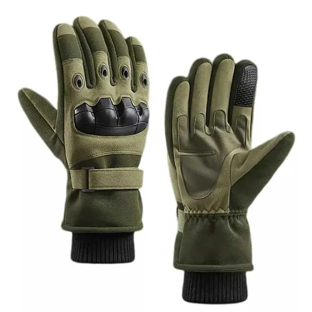 Зимние тактические перчатки Олива L 22-23 см. - изображение 1