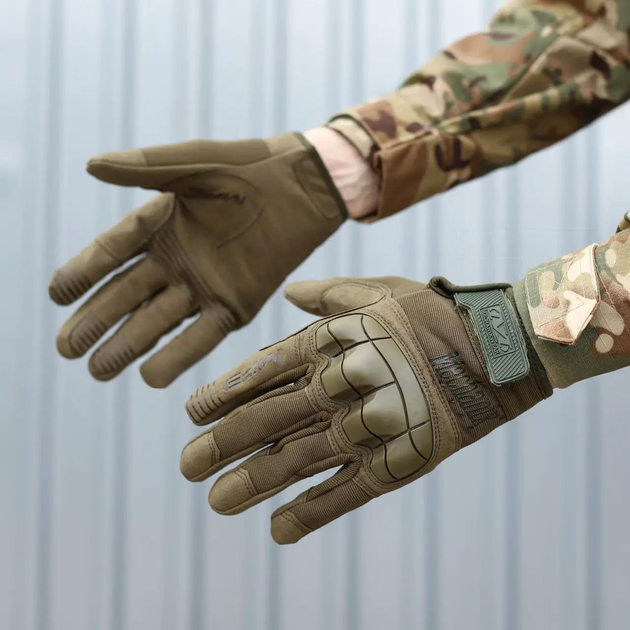 Тактические перчатки Полнопалые M-Pact 3 защитные Mechanix MX-FIT Размер XXL Olive - изображение 1