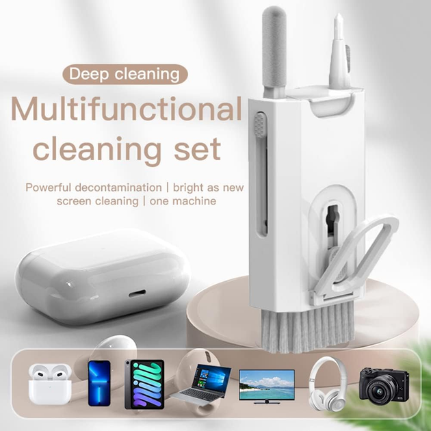 Багатофункціональний набір VHG Q8 White 8в1 для електроніки та аксесуарів. Multifunctional Cleaning Brush - изображение 2