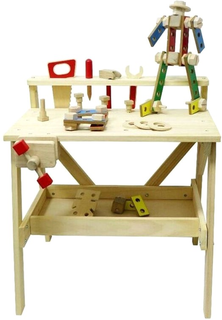 Drewniany warsztat mechanika Malowany Las z narzędziami i klockami (6980286023693) - obraz 2