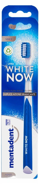 Зубна щітка Mentadent White Now Forever Soft з відбілюючим ефектоми м'яка Синя (8710522595909) - Фото 1 Зубна щітка Mentadent White Now Forever Soft з відбілюючим ефектоми м'яка Синя (8710522595909) - зображення 1